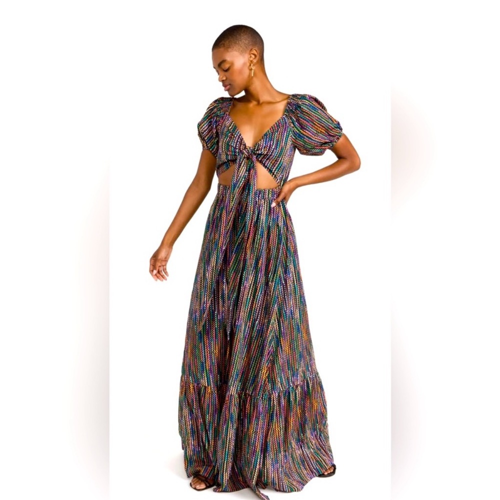 NWT Ramy Brook Striped Maxi Cut Out Dress Sz Small $495